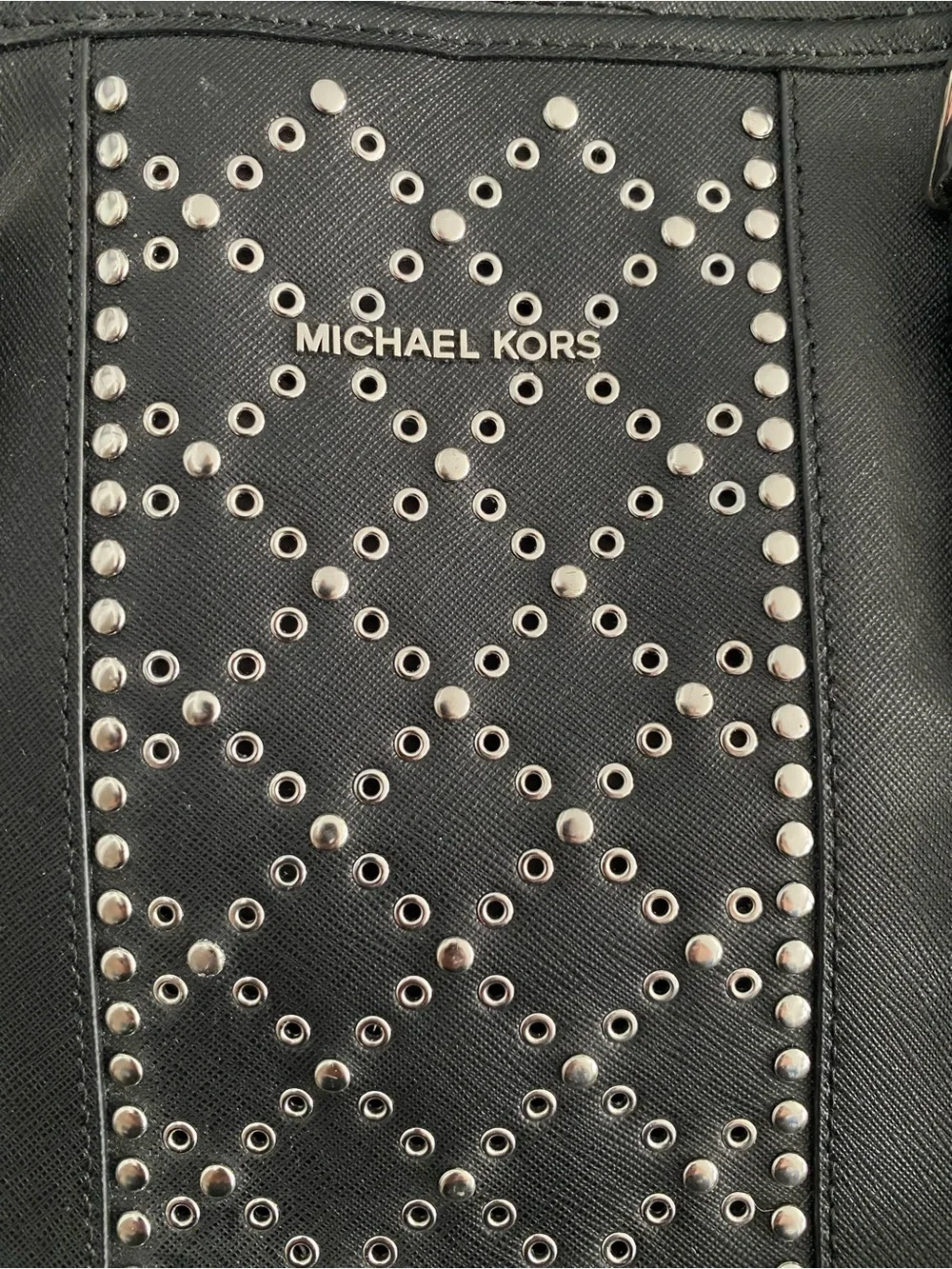 Michael Kors Black Studded Tote/Laptop Bag